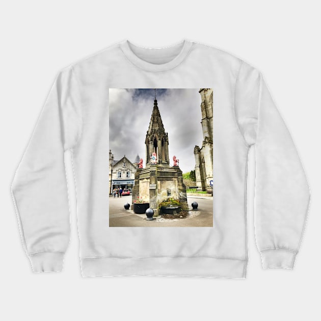 the Bruce Fountain, Falkland , Fife, Scotland Crewneck Sweatshirt by goldyart